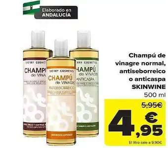 Carrefour Champú de vinagre normal antiseborreico o anticaspa skinwine oferta