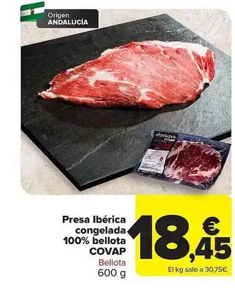 Carrefour Presa ibérica congelada 100% bellota covap oferta