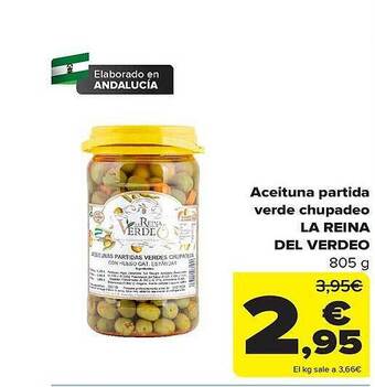 Carrefour Aceituna partida verde chupadeo la reina del verdeo oferta