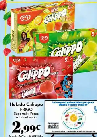 Gadis Helado Calippo Frigo 5 uds. 525g oferta