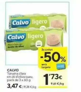 Caprabo Calvo Tonyina Clara En Oli D'oliva Suau 3x60g oferta