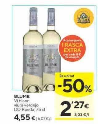 Caprabo 2a unitat -50% blume vi blanc viura verdejo do rueda oferta