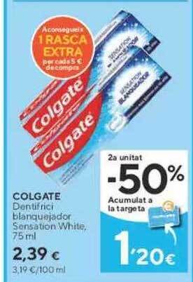 Caprabo Colgate dentifrici blanquejador sensation white oferta