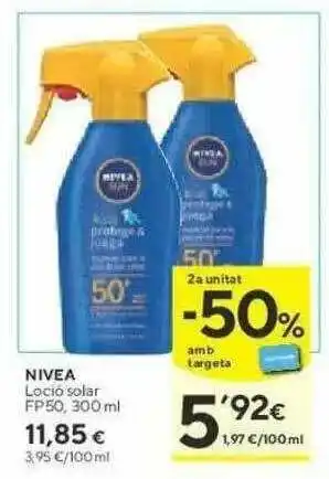 Caprabo Nivea Loció Solar Fp 50 300ml oferta