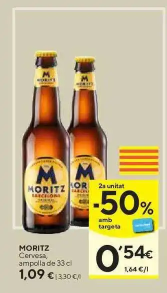 Caprabo Moritz Cervesa Ampolla De 33cl oferta