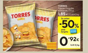 Caprabo Torres Potates Fregides Artesanes 170g oferta