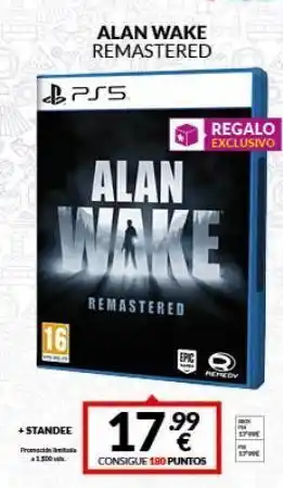 Game Pro 1.500 pss 16 + standee alan wake remastered alan wake remastered 17% e 700€ consigue 180 puntos regalo exclus oferta