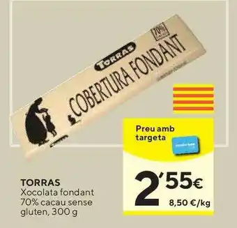 Caprabo Torras Xocolata Fondant 70% Cacau Sense Gluten 300g oferta