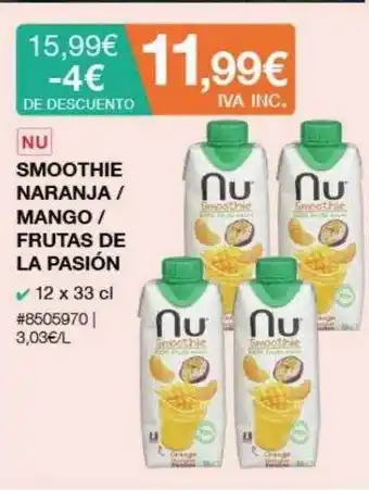 Costco Nu smoothie naranja mango frutas de la pasión oferta