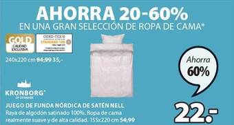 JYSK Kronborg juego de funda nórdica de satén nell oferta
