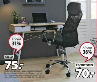 JYSK Escritorio bryrup + silla de oficina billum oferta