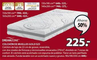 JYSK Dreamzone colchón de muelles gold s25 oferta