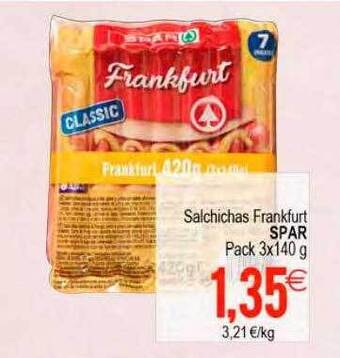 Plenus Supermercados Salchichas frankfurt spar oferta