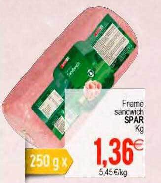Plenus Supermercados Friame sandwich spar kg oferta