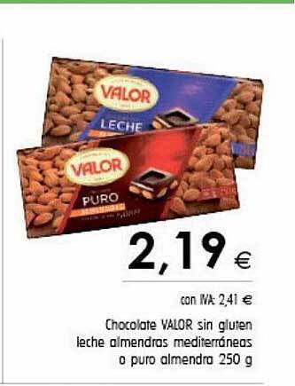 Cash Ifa Chocolate valor sin gluten leche almendras mediterráneas o puro almendra oferta