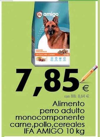 Cash Ifa Alimento perro adulto monocomponente carne pollo cereales ifa amigo oferta