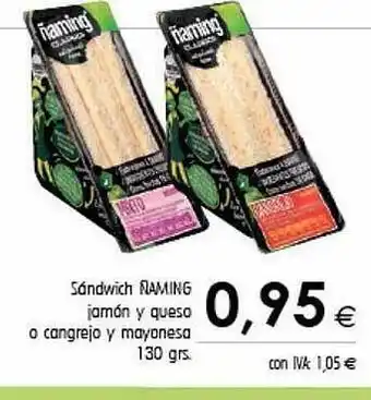 Cash Ifa Sándwich ñaming jamón y queso o cangrejo y mayonesa oferta