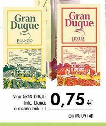 Cash Ifa Vino gran duque tinto blanco o rosado oferta