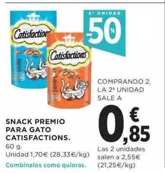 Hipercor Snack premio para gato catisfactions oferta