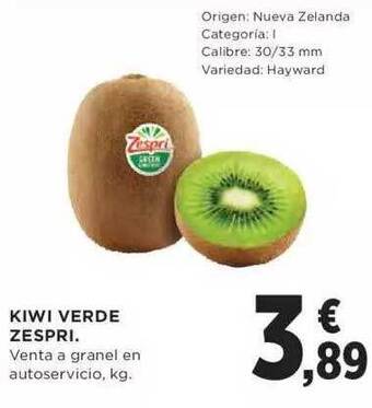 Hipercor Kiwi verde zespri oferta