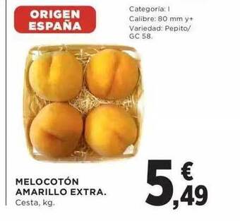 Hipercor Melocotón amarillo extra oferta