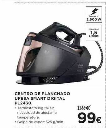 Hipercor Centro de planchado ufesa smart digital pl2430 oferta
