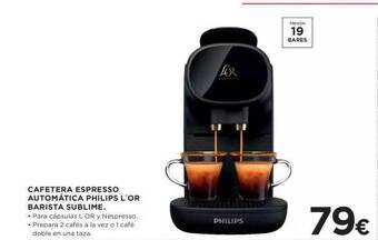 Hipercor Cafetera espresso automática philips l'or barista sublime oferta