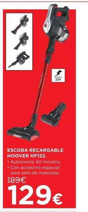 Hipercor Escoba recargable hoover hf122 oferta