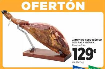 Hipercor Jamón de cebo ibérico 50% raza ibérica oferta