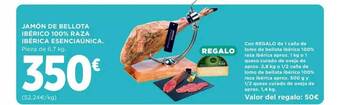 Hipercor Jamón de bellota ibérico 100% raza ibérica esenciaúnica oferta