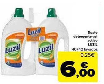 Carrefour Duplo detergente gel activo luzil oferta