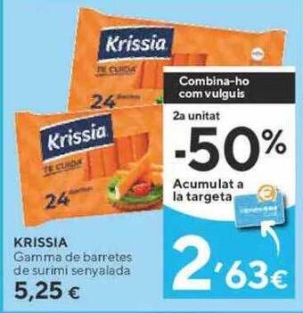 Caprabo Krissia gamma de barrètes de surimi senyalada oferta