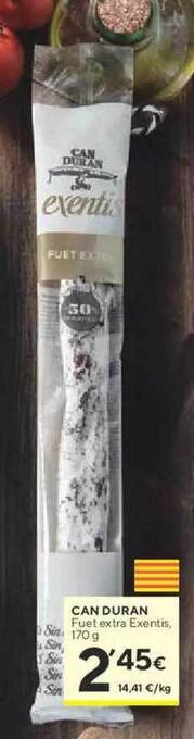 Caprabo Can duran fuet extra exentis oferta