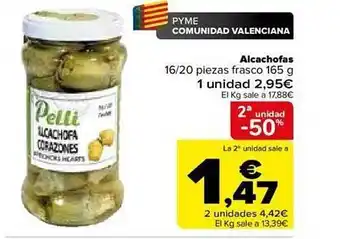 Carrefour 2a unidad -50% alcachofas oferta