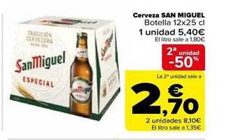 Carrefour 2a unidad -50% cerveza san miguel oferta