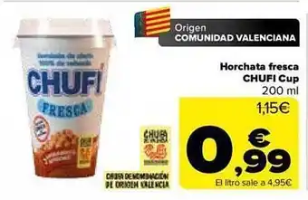 Carrefour Horchata fresca chufi cup oferta