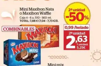 La Sirena Mini maxibon nata o maxibon waffle caja 4 oferta
