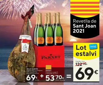 Caprabo Valle Alagón Espatlla Ibèrica D'Engreix, 50% Raça Ibèrica Peça De 5Kg + Parxet Cava Brut Cuvée 21, 6 Ampolles De 75cl oferta