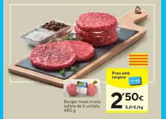 Caprabo Burger Meat Mixta Safata De 6 Unitats 480g oferta