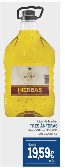 Makro Licor de hierbas tres ánforas garrafa oferta