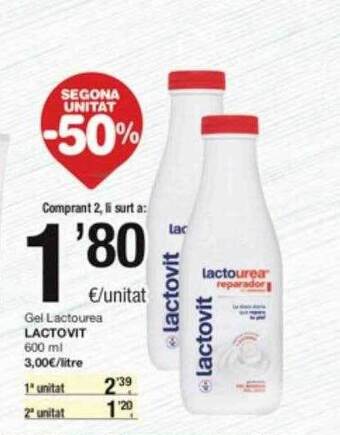 SPAR Fragadis Segona unitat -50% gel lactourea lactovit oferta