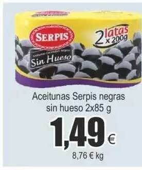 FROIZ Aceitunas serpis negras sin hueso oferta