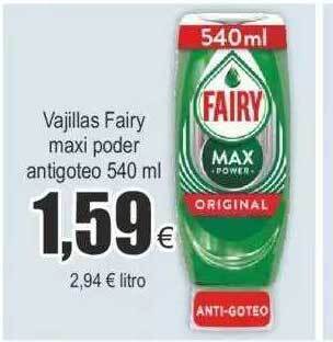 FROIZ Vajillas fairy maxi poder antigoteo oferta