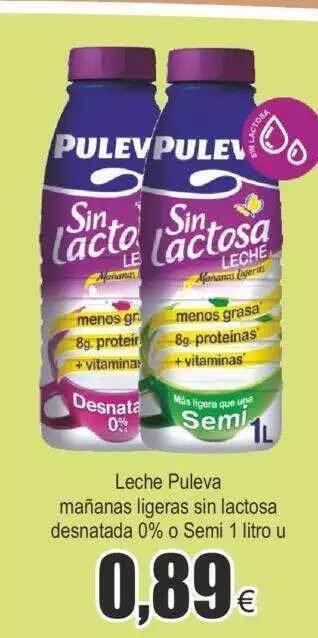 FROIZ Leche puleva mañanas ligeras sin lactosa desnatada 0% o semi oferta