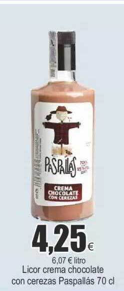 FROIZ Licor crema chocolate con cerezas paspallás oferta