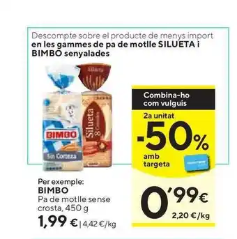 Caprabo Bimbo Pa De Motlle Sense Crosta 450g oferta