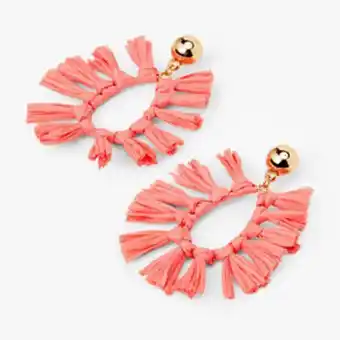 Claire's Gold 2" pink tassel drop earrings oferta