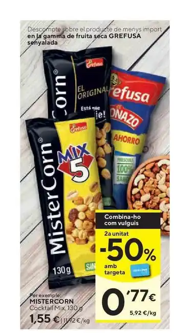Caprabo Mistercorn Cocktail Mix 130g oferta