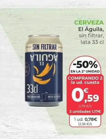 SPAR Gran Canaria -50% en la 2a unidadcerveza el águila sin filtrar lata oferta