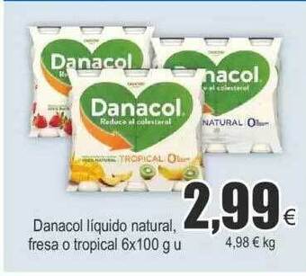 FROIZ Danacol líquido natural fresa o tropical oferta